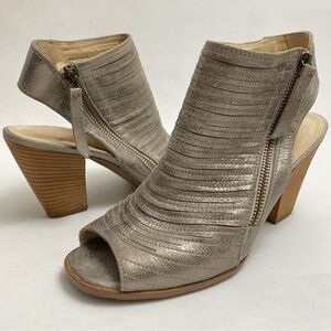 Paul Green Metallic Peep-Toe Ankle Booties